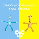 Kit 4 girafas estica e gruda melman pop it tubo tiktok com luz brinquedo para crianças promoção Cor:1 unidade azul 1 uni