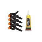 Kit 4 Grampos Presilhas Fixa Tela Celular + Cola T7000 15ml