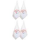 Kit 4 Guardanapo Páscoa Coelho Branco 45X45Cm Rafimex