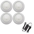Kit 4 Hiper Led 15W Inox Azul Frente Baixa e Fonte