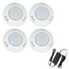 Kit 4 Hiper Led 9W Azul Abs Piscina E Fonte 3A