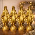 Kit 4 Imagem Nossa Senhora das Graças 17,5cm Perolado Dourado