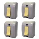 Kit 4 Interruptor Silentoque Sobrepor Simples 10a 1500 Pial