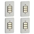 Kit 4 Interruptor Simples Horizontal 10a/250v Cinza Pial