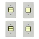 Kit 4 Interruptores Paralelos Com Placa 10a 250v 2104 - Pial