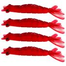 kit 4 Iscas Camarão Artificial 8cm - Pesca Robalo Tucunare Corvina