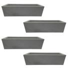 Kit 4 Jardineiras de Planta Cinza 37x15 Floreira Polietileno Kit 4 Jardineiras de Planta Cinza 37x15 Floreira Polietileno
