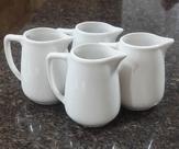 Kit 4 Jarras 200ml p/ molhos e caldas - Porcelana Branca e Off White