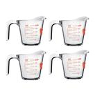 Kit 4 Jarras Medidoras Vidro Medidas 250ml Copo Dosador Alça Kit 4 Jarras Medidoras Vidro Medidas 250ml Copo Dosador Alça