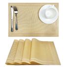 Kit 4 Jogo americano Dourado Mesa Posta Jantar Retangular