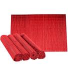 Kit 4 Jogo Americano Mesa Posta Sousplat Bambu Vermelho