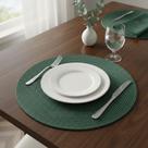 Kit 4 Jogo Americano Redondo 38cm Sousplat Para Mesa Posta Elegante Cozinha Decorada Almoço Jantar