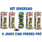 kit 4 jogos caiu perdeu pro bloco de montar jogos pedagogicos jogos infantil brinquedo