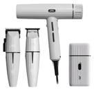 Kit 4 Jrl Corte Acabamento Shaver Ghost Branco Secador 110v Máquina De Cortar Cabelo e Barba