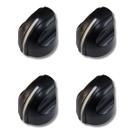 Kit 4 Knob Ronsani Estilo Peavey ABS Preto Encaixe Pressão