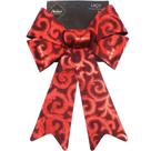 Kit 4 Laço Vermelho Em Camurça Brilhante Enfeite Natal 32cm