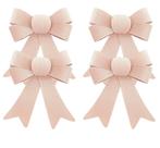 Kit 4 Laços Decorativos Natal Veludo Frisado Rosê Gold 15x17cm - Magizi Kit 4 Laços Decorativos Natal Veludo Frisado Rosê Gold 15x17cm - Magizi