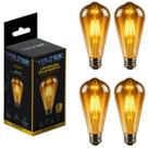 Kit 4 Lâmpada Led Filamento Retro St64 4w E27 2200k 360lm
