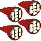 Kit 4 Lâmpadas 8 Led T10 W5w Pingo Colorida 12v Vermelha