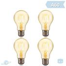 Kit 4 Lâmpadas Filamento Led Retro Vintage A60