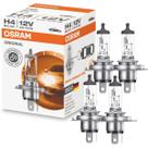 Kit 4 Lâmpadas Halógenas Osram Original H4 60 55W 12V Farol Carro Moto Alta Durabilidade Automotiva