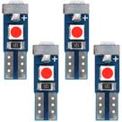 Kit 4 Lâmpadas Led T5 W3W Canbus Iluminação 12v Vermelho