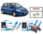 Kit 4 Lampadas Super Brancas para Farol Alto/Baixo/Milha Modelo H4 H11 Nissan Tiida