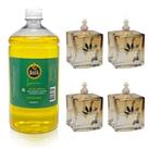 Kit 4 Lamparina 4 Estações + 1 Litro Fluido Citronela