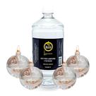Kit 4 Lamparina Bola + 1L Fluido Puro
