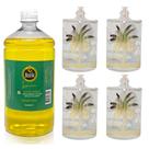 Kit 4 Lamparina Florestal + 1 Litro Fluido Citronela Bistrot