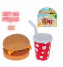 Kit 4 Lanche Divertido - Hambúrguer Frita e Copo de Suco