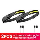 KIT 4 Lanterna de Cabeça Recarregável 3 Led Corpo Motion Camping Torch Light Lamp Com Usb PCS:2 PCS
