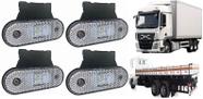 Kit 4 Lanterna Led Cristal Lateral Báu Carroceria Carreta 12/24v KLX