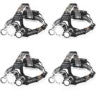 Kit 4 Lanterna Recarregável de cabeça 3 leds Forte Camping Acampamento Escalada