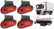 Kit 4 Lanterna Vermelha Led Lateral Báu Carroceria Carreta 12/24v KLX