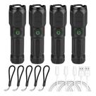 Kit 4 Lanternas Usb Recarregável Mais Potente Luz Caça Led