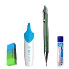 Kit 4 Lapiseira BOHO 0.7m VD +Borracha +Grafite + Vista Azul Kit 4 Lapiseira BOHO 0.7m VD +Borracha +Grafite + Vista Azul