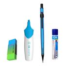 Kit 4 Lapiseira NEON Azul 0.5mm +Borracha +Grafite +Vista Az Kit 4 Lapiseira NEON Azul 0.5mm +Borracha +Grafite +Vista Az
