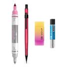 Kit 4 Lapiseira NEON RS 0.5mm +Borracha +Grafite + Lumini Ex