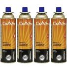 Kit 4 LATAS Refil de Gás Butano 227G Uso Culinário, Maçarico, Camping, Fogareiros e Lampião - Nautik