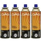 Kit 4 LATAS Refil de Gás Butano 227G Uso Culinário, Maçarico, Camping, Fogareiros e Lampião