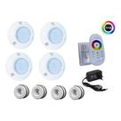 Kit 4 Led 6w Rgb Brustec Nicho Alvenaria Comandofonte 12v