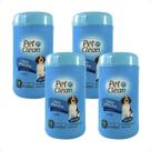 Kit 4 Lenços Umedecidos Macho Pet Clean para Cães e Gatos - 75 Unidades