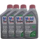 Kit 4 Litros Óleo Lubrificante de Motor Mobil Super API SP 5W30 100% Sintético GF-6 Dexos 1L