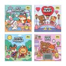 Kit 4 Livros de Colorir Cozy Life Tilibra Cute & Relax Momentos Pintar Vida 46 Folhas Capa Dura