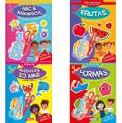 Kit 4 Livros Para Recortar E Brincar - Formas Frutas Animais Do Mar Abc E Números