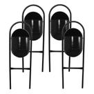 Kit 4 Lixeira Portugal FechadaChapa Parque Calçada Rua 115cm