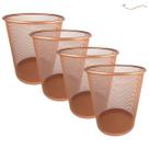 Kit 4 lixeiras de escritorio rose gold 10l