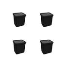 Kit 4 Lixeiras de Pia Juta 3,7L Preto 3284 JAGUAR