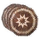 Kit 4 Lugares Americanos Sousplat Redondo Marrom Marfim 34cm
